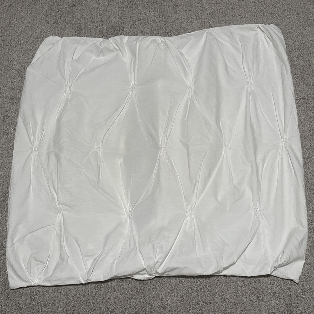 West Elm white pintuck or pinch-pleat pillow sham 26 X 26